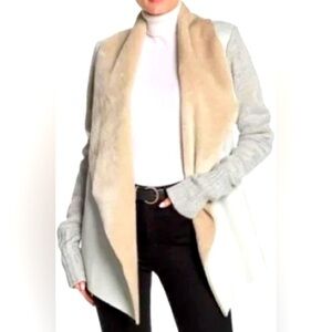 Women’s mixed media cardigan open front sweater size XS